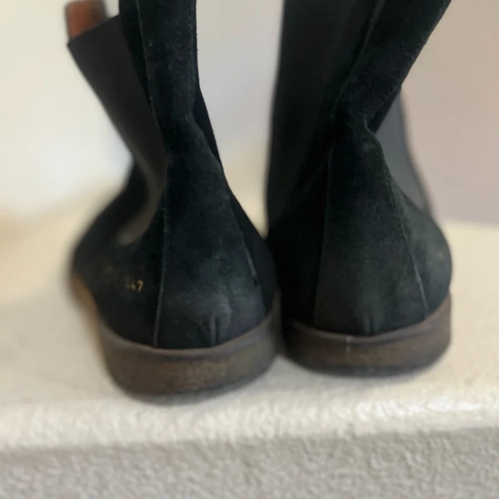 COMMON PROJECTS Men's Black Suede Chelsea Boots‎ Rubber Sole Size 16 Euro 49